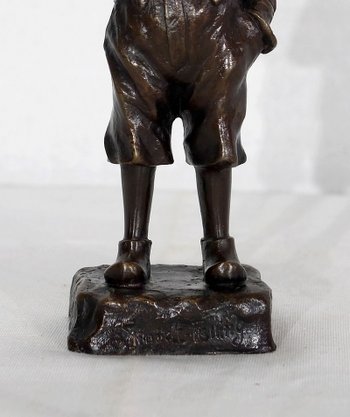 Bronze "The Little Smoker" by J. Schmidt-Felling - 2nd half of the 19th century