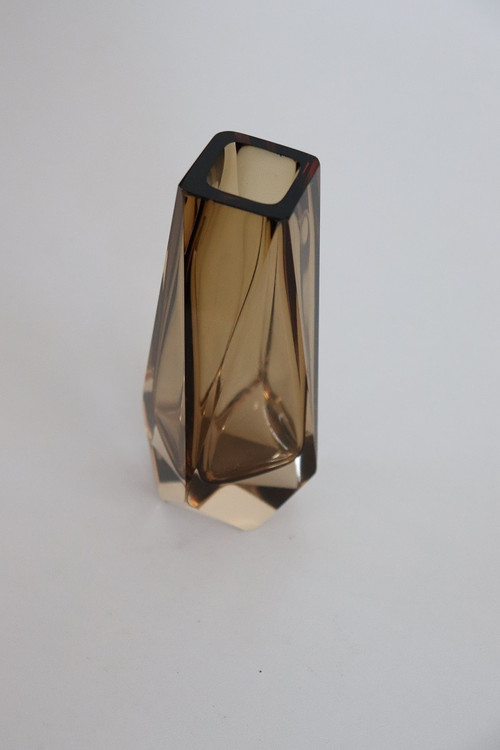 Vase en Verre de Murano Ambre Fumé par Alessandro Mandruzzato, 1960s