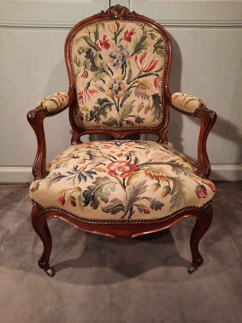 Pair of rosewood armchairs from the Napoleon III period.