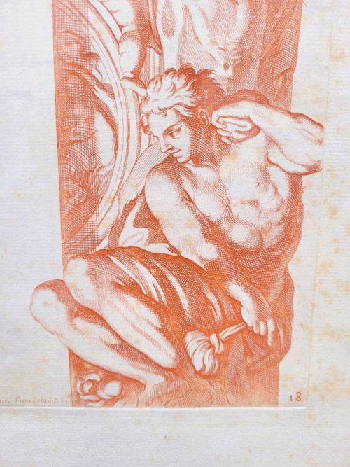 Pair of engravings in the style of sanguine 