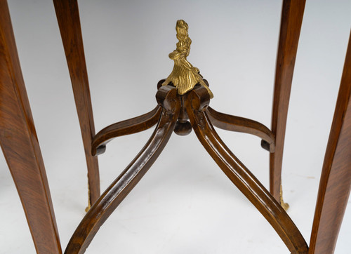 Pair of Louis XV style pedestal tables, early 20th century 