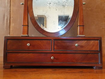 Table Mirror/Psyche , Mahogany And Bronze , Early XIX°.