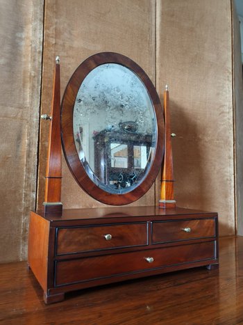 Table Mirror/Psyche , Mahogany And Bronze , Early XIX°.