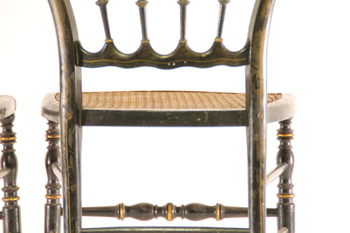 Two Beautiful Napoleon III Chairs in Blackened and Gilded Wood 