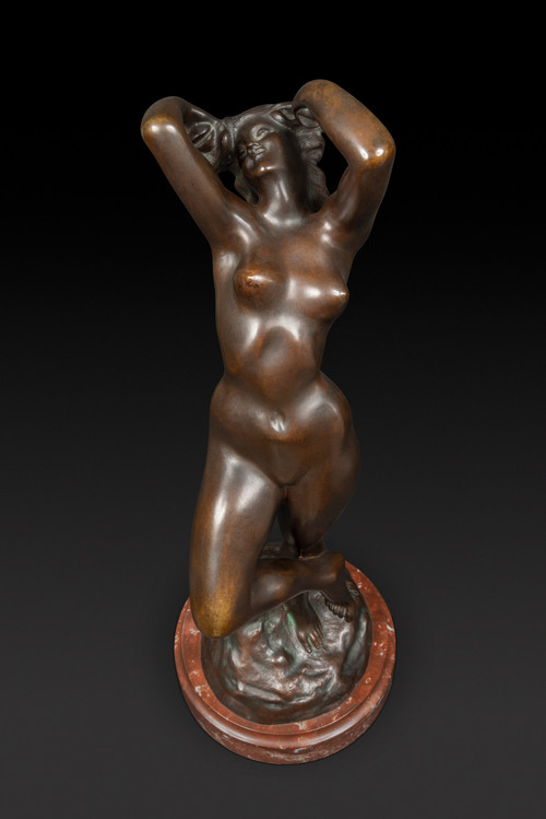 Statua in bronzo "LA DANZATRICE CON LE CASTAGNETTE" di JEF LAMBEAUX (1852 – 1908):