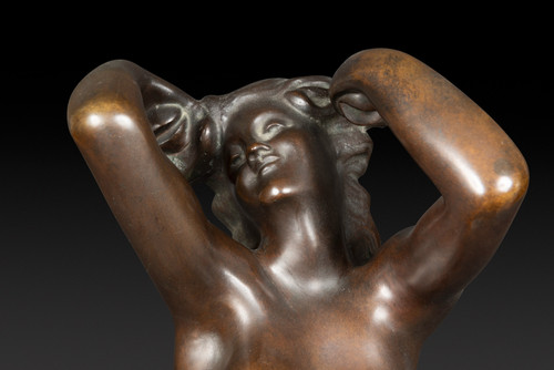 Statua in bronzo "LA DANZATRICE CON LE CASTAGNETTE" di JEF LAMBEAUX (1852 – 1908):