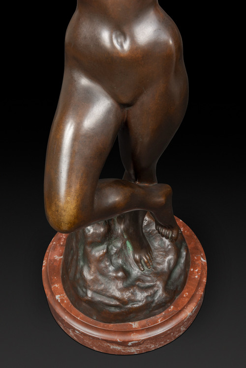 Statua in bronzo "LA DANZATRICE CON LE CASTAGNETTE" di JEF LAMBEAUX (1852 – 1908):