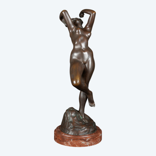 Statua in bronzo "LA DANZATRICE CON LE CASTAGNETTE" di JEF LAMBEAUX (1852 – 1908):