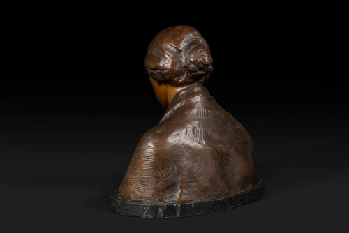 « MATER DOLOROSA » buste en bronze de Adolf Josef Pohl (1872-1930): 