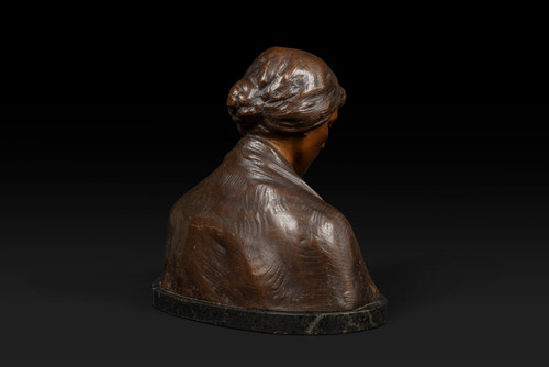 « MATER DOLOROSA » buste en bronze de Adolf Josef Pohl (1872-1930): 