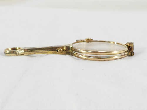 Glasses Lorgnon binocle Face a main in STERLING SILVER vermeil