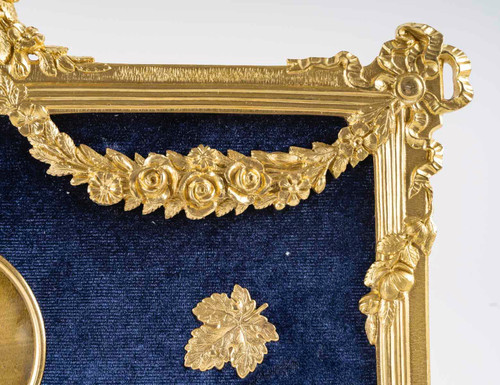 A Louis XVI style gilt bronze photo frame, late 19th century