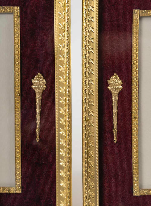 A pair of Louis XVI style photo frames, late 19th century 