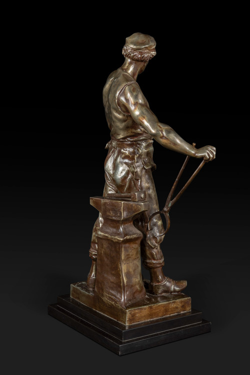 « LE TRAVAIL » statua in bronzo di Emile Louis Picault (1833-1915):