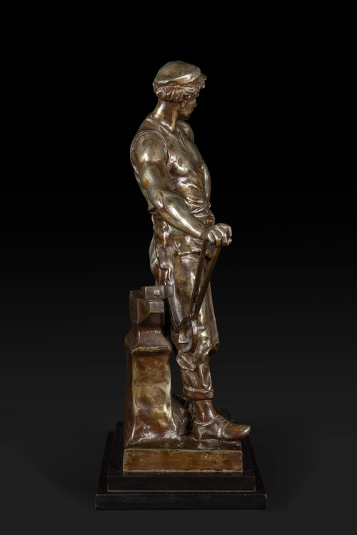 « LE TRAVAIL » statua in bronzo di Emile Louis Picault (1833-1915):