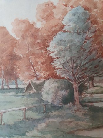 Sous Bois En Automne, Aquarelle , Ivan Kowalsky , 1906 .