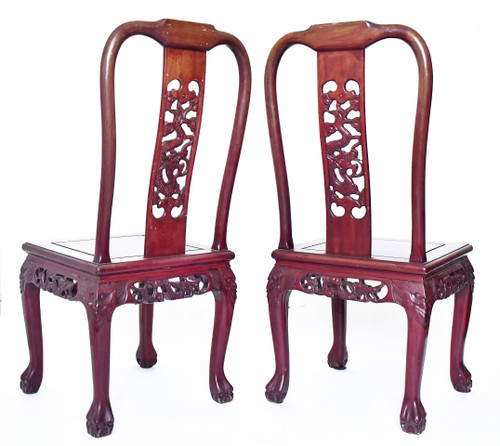 Suite of 10 Chinese chairs in red lacquer