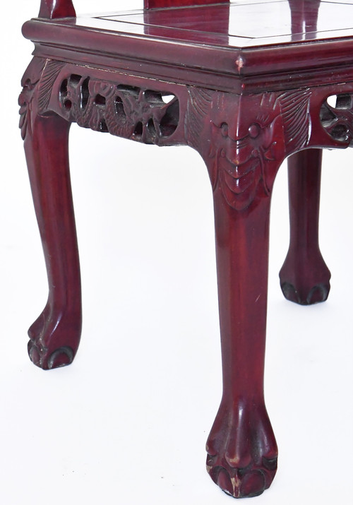 Suite of 10 Chinese chairs in red lacquer