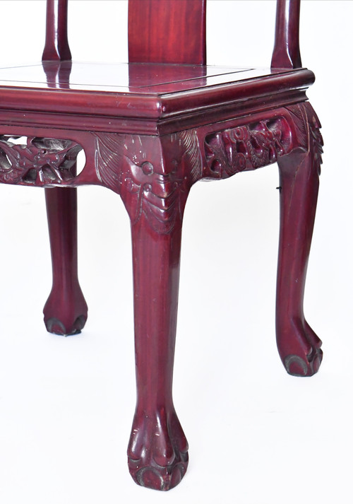 Suite of 10 Chinese chairs in red lacquer