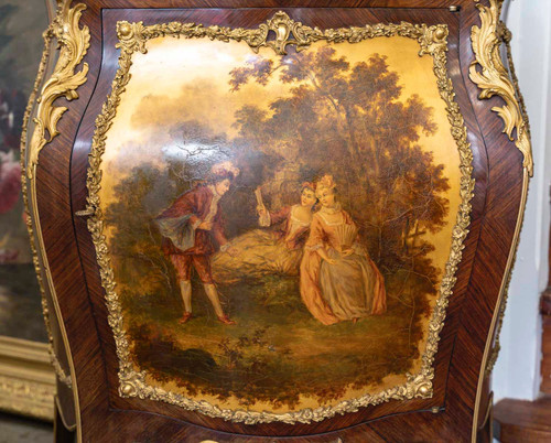 A Showcase In Marquetry And Martin Varnish Late 19th Century 