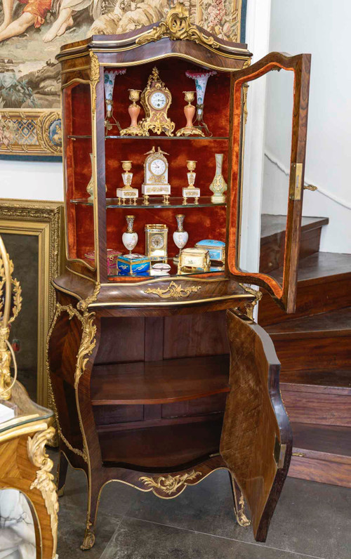 A Showcase In Marquetry And Martin Varnish Late 19th Century 