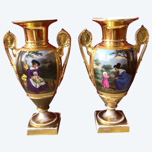 Pair of vases, Charles X period 