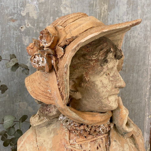 Terracotta Bust Signed Garnier