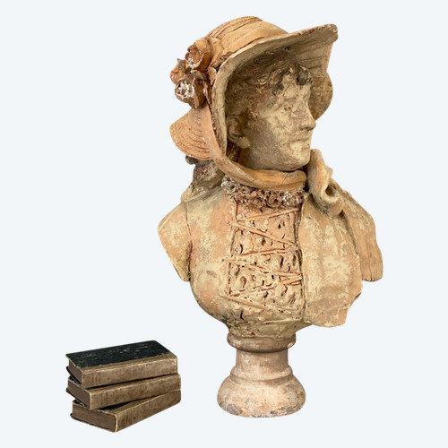 Terracotta Bust Signed Garnier