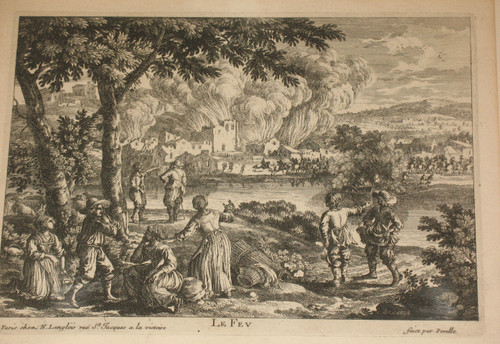 Wasser Erde Luft Feuer Radierungen von Gabriel Perelle (1604-1677) gerahmt 19.