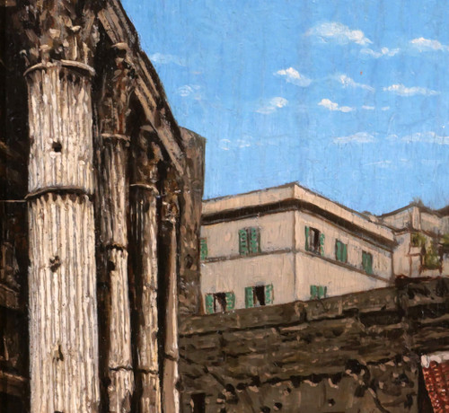 Painting Italy Rome Grand Tour temple ruins Roman antiquity impressionism