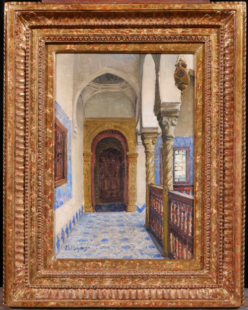 Marius Reynaud painting Algeria Algiers architecture landscape orientalist palace villa Abd-el-Tif