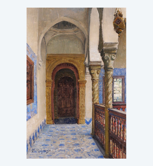 Marius Reynaud painting Algeria Algiers architecture landscape orientalist palace villa Abd-el-Tif