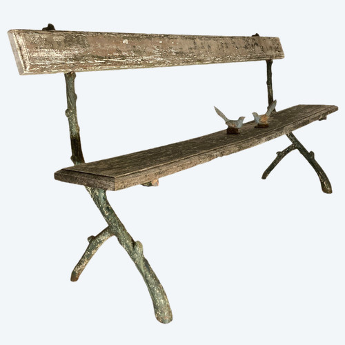 XIX cast-iron branch bench