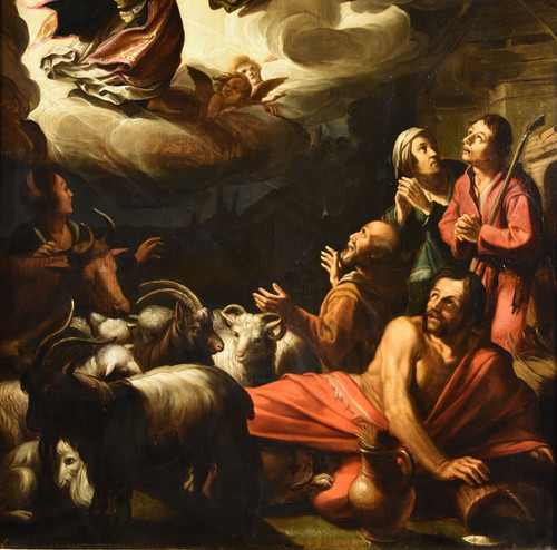 The Announcement To The Shepherds, Jacques Waben  (alkmaar Ca. 1575-1641/1642 Hoorn)  Signed In