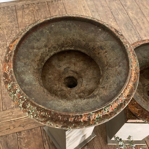 Pair of 19th century cast iron basins