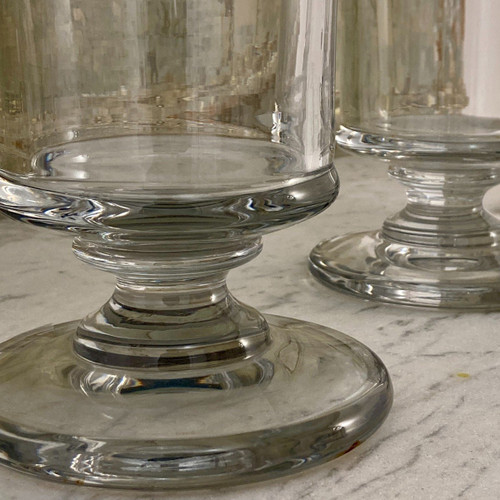 Pair of large 19th century pharmacy bottles