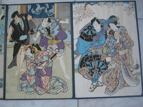 4 large Japanese prints