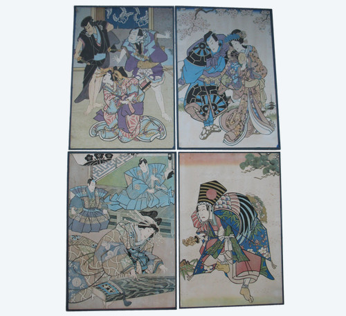 4 large Japanese prints