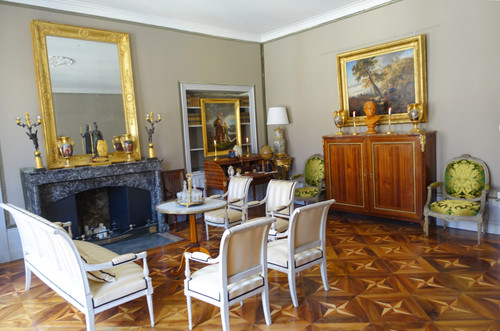 Transition period sideboard in satinwood marquetry - shallow depth - 18th century