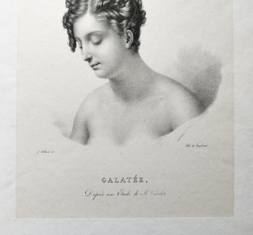 Galatea Lithographie Nach Girodet-Trioson Griechische Mythologie 19.