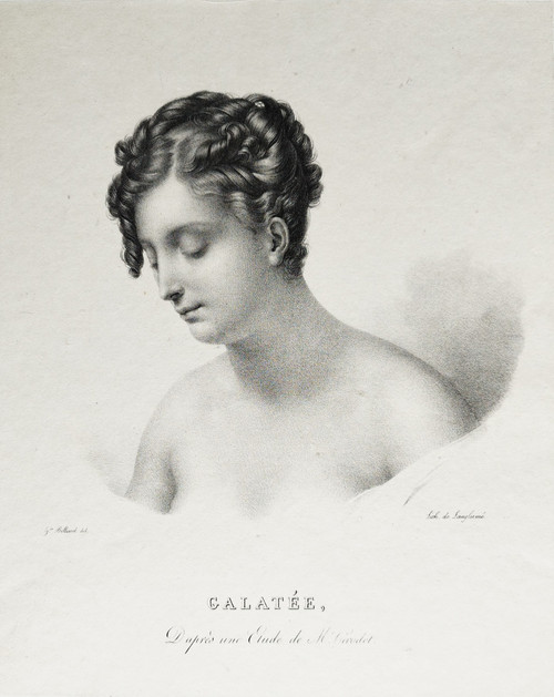 Galatea Lithographie Nach Girodet-Trioson Griechische Mythologie 19.