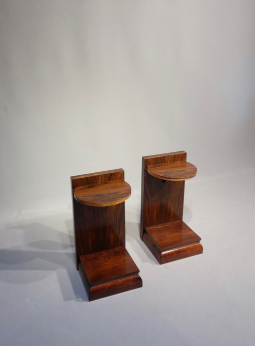 Art Deco period rosewood sofa ends/ bedside tables