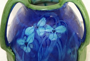 Vase with floral decoration signed E. Lachenal - End of XIXth century