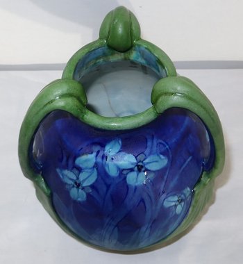 Vase with floral decoration signed E. Lachenal - End of XIXth century