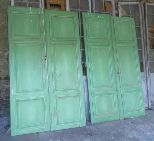 Two Old Double Cupboard Doors Late 19th Century