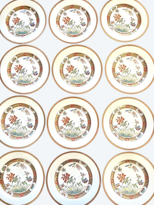 12 assiettes Bernardaud « Chef d’œuvre »