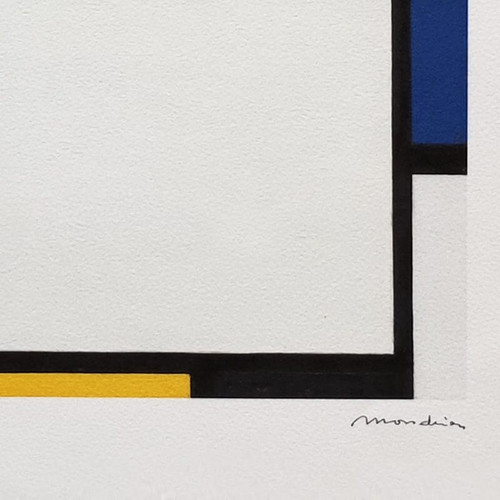 Litografia originale in edizione limitata "Composizione" di Piet Mondrian degli anni '70