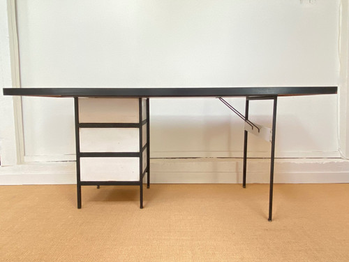 Large white and black desk designed by Georges Nelson and edited by Herman Miller