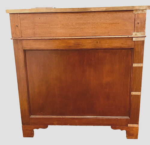 Regency flat desk in mahogany and mahogany veneer