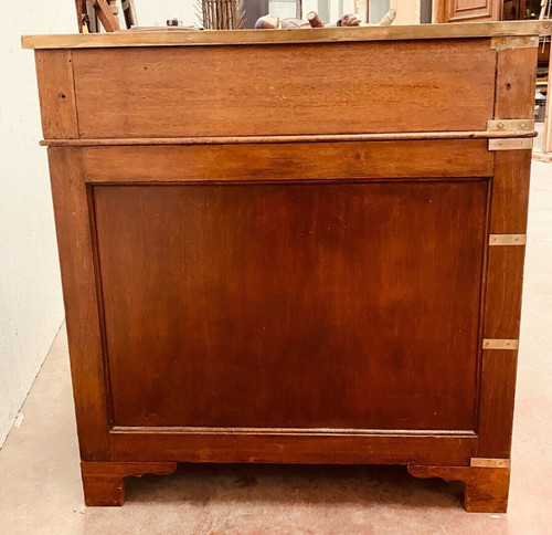 Regency flat desk in mahogany and mahogany veneer